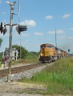 BNSF 8940 West leaving Lewiston Siding after meeting 261